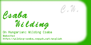 csaba wilding business card